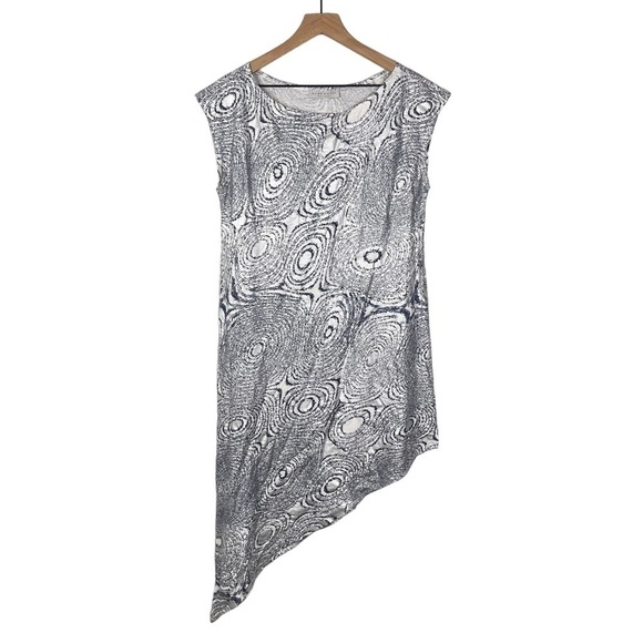 bryn Walker Tops - Bryn Walker Top Medium Silver Metallic Print Asymmetrical Hem Shirt Tunic